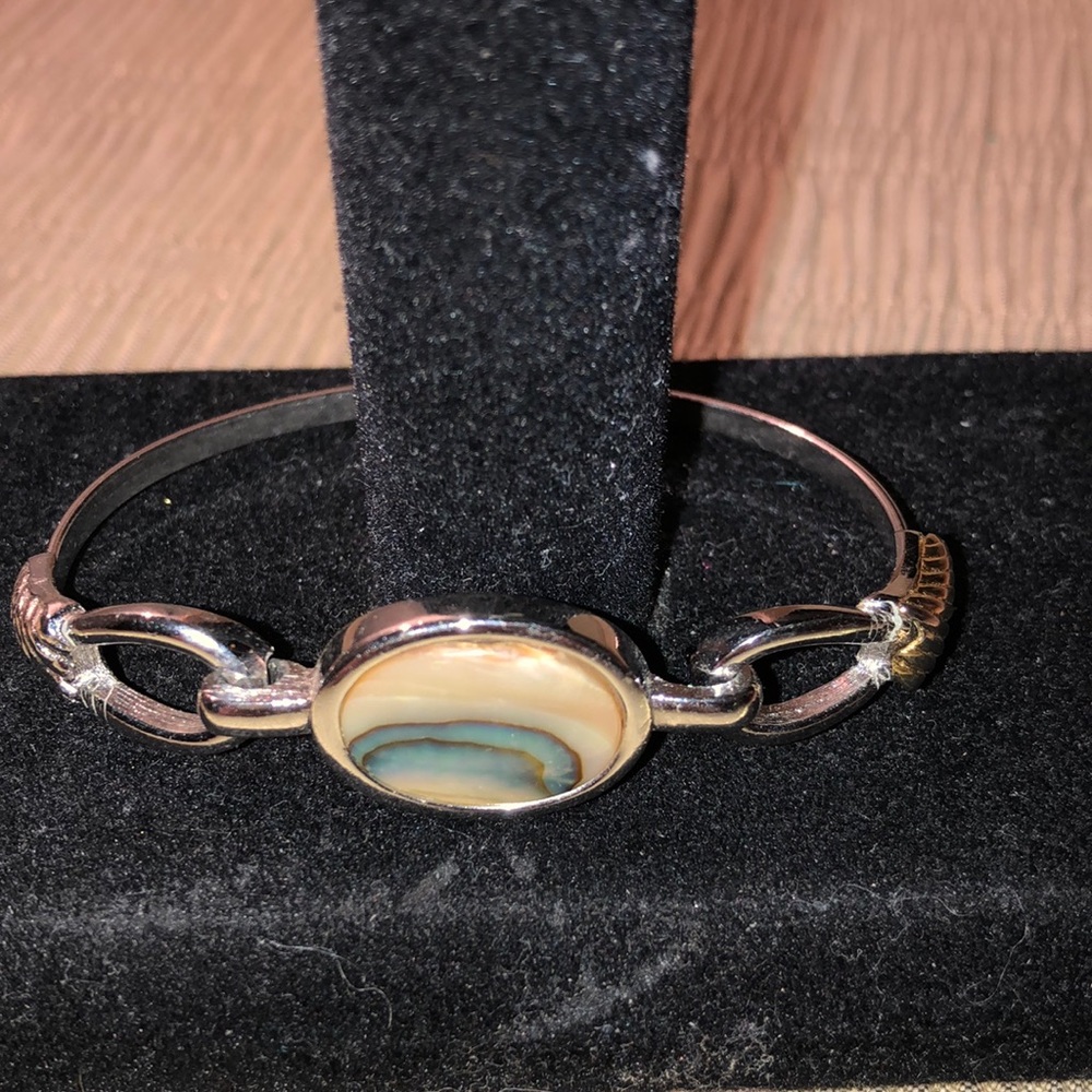 Vintage Avon silver tone abalone bracelet
